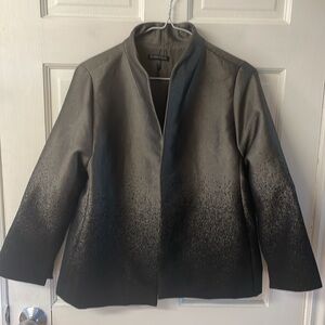 Eileen Fisher Shimmering Phantom Funnel Neck Wool Blend Jacket women’s size L